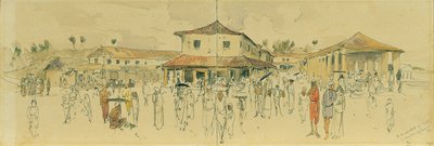 锡兰（斯里兰卡）加勒角的鱼市场 作者 约瑟夫塞勒尼