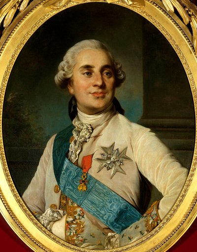 法国国王路易十六 (1754 - 1793) 的肖像。 Joseph Siffred Duplessis (1725-1802) 的绘画（Joseph-Siffred, Joseph Siffrede, Joseph-Siffrede, Joseph Siffrein, Joseph-Siffrein） 作者 约瑟夫·西弗雷德·杜普莱西斯