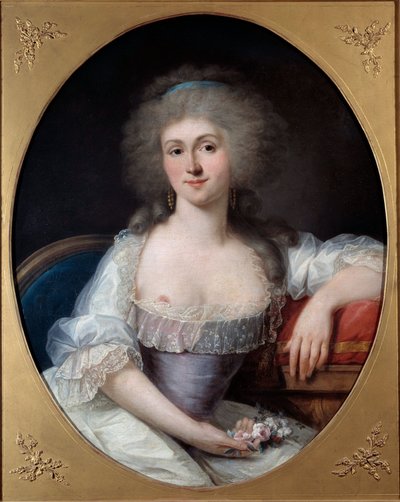 玛丽·特蕾莎·路易丝·德·萨瓦·卡里尼昂的肖像，兰巴勒公主 (1749-1792) Joseph Siffred Duplessis (1725-1802) 的绘画 (Joseph-Siffred, Joseph Siffrede, Joseph-Siffrede, Joseph Siffrein, Joseph-Siffrein) mutzseeth 18 世纪美术学院 作者 约瑟夫·西弗雷德·杜普莱西斯