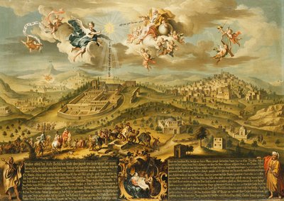 1752年，伯利恒与贤士的旅程，三位一体的神情和下面彩绘的漩涡花饰的诞生 作者 约瑟夫·斯蒂芬