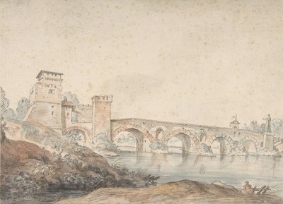 Ponte Molle，罗马，18世纪。 作者 约瑟夫·维内特。