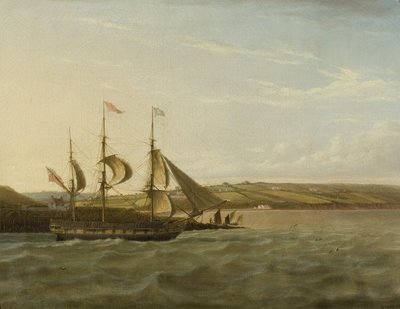 船只驶过Portishead，约1832年（布面油画） 作者 约瑟夫·沃尔特