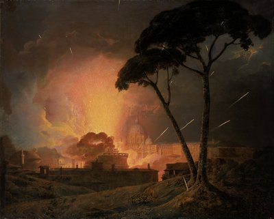 罗马圣安杰洛城堡年度Girandola 作者 Joseph Wright