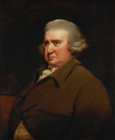 伊拉斯mus·达尔文（Erasmus Darwin）的肖像，半身，穿着浅黄色外套和白衬衫， 作者 德比的约瑟夫·赖特