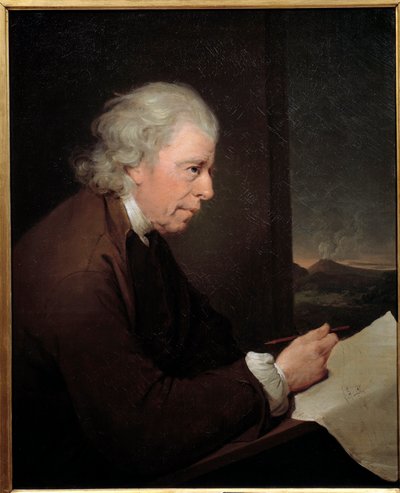 制表师、地质学家和物理学家约翰·怀特赫斯特 (John Whitehurst) 的肖像 (1713-1788) 德比的约瑟夫·赖特 (Joseph Wright) 的画作 (1734-1797) 作者 德比的约瑟夫·赖特