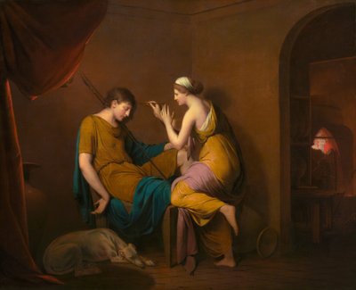 科林斯的女仆，1782-1784。 作者 德比的约瑟夫·赖特