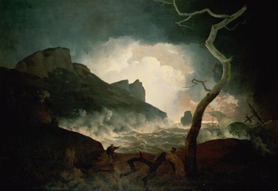 熊从“冬天的故事”中追逐风暴，安提古努斯，第三幕，场景1790年 作者 德比的约瑟夫·赖特