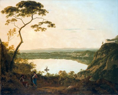 阿尔巴诺湖》，1790年 作者 德比的约瑟夫·赖特
