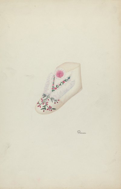 婴儿的鞋子，约1938年。 作者 约瑟芬·C·罗马诺