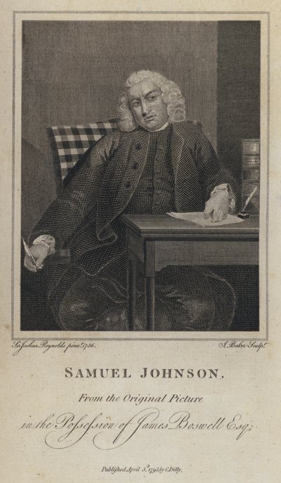 Samuel Johnson, English writer and lexicographer (engraving) 作者 约书亚（之后）雷诺兹