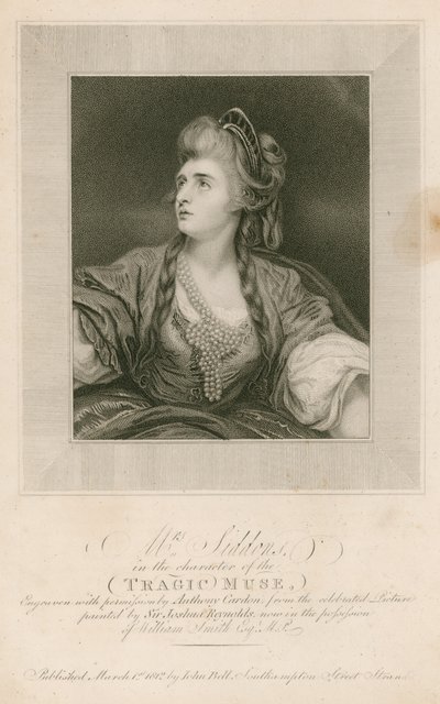 女演员莎拉西登女士，在悲剧缪斯的角色 作者 约书亚·雷诺兹（Joshua Reynolds）