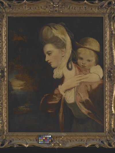 Pick-A-Back（佩恩·加拉韦夫人和孩子）（复制品）（布面油画） 作者 约书亚·雷诺兹（Joshua Reynolds）