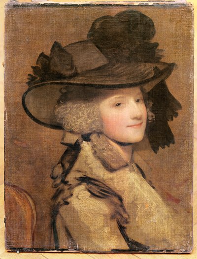 一名妇女的画象黑帽会议的 作者 Joshua Reynolds