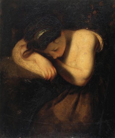熟睡的少女（布面油画） 作者 约书亚·雷诺兹（Joshua Reynolds）