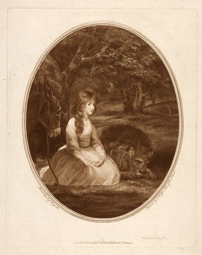 伊丽莎白·贝克勒克小姐饰演的是Una，由Thomas Watson（1748-81）刻（蚀刻点画） 作者 雷诺兹之后的约书亚