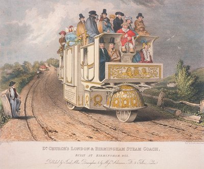 丘奇博士的伦敦和伯明翰蒸汽客车，1833年 作者 乔赛亚·艾伦