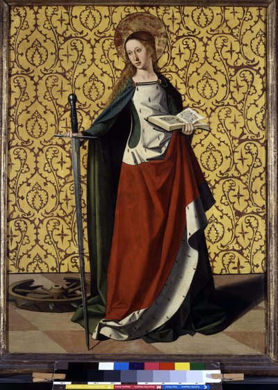 Back of altarpiece: St. Catherine of Alexandria 作者 乔斯（FL.1493 1508）交付斧头