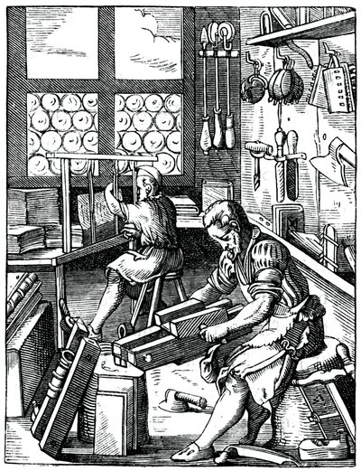 装订机，16世纪，1870年。 作者 约斯特安曼