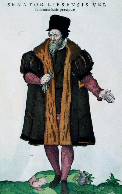 莱比锡参议员，来自Habitus is praecipuorum popularum的版画 作者 约斯特安曼