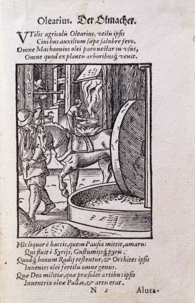 油画师，插图来自拉丁文版的《De Omnibus Illiberalibus Sive Mechanics Artibus》，其中有汉斯-萨克斯（1494-1576）的诗句，已出版。1574年（木刻）。 作者 约斯特安曼