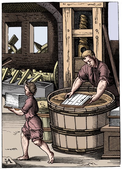 造纸机，十六世纪，1849年 作者 约斯特安曼
