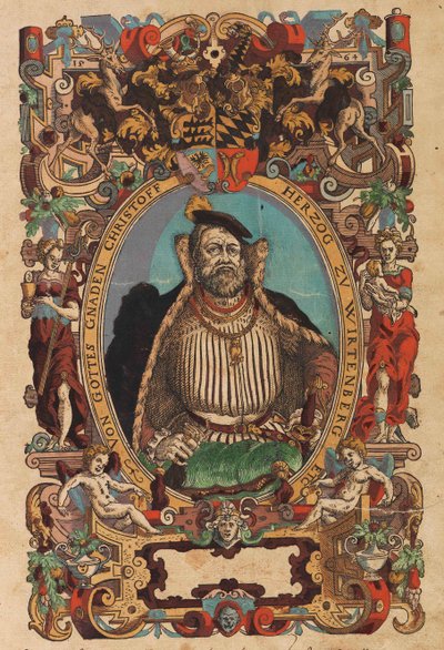 1515-1568年符腾堡公爵克里斯托夫的肖像 摘自《德国圣经》，1564年。 作者 约斯特安曼