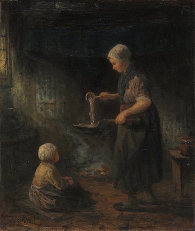煎饼，c。 1875（布面油画） 作者 以色列的约瑟夫 (1824-1911)