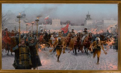 1897年从约翰三世·索比斯基（John III Sobieski）和玛丽森卡（Marysienka）的维拉诺夫（Wilanów）出发。 作者 约瑟夫·布兰特（Jozef Brandt）