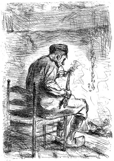 吸烟者，c1880-1882 作者 约瑟夫·以色列