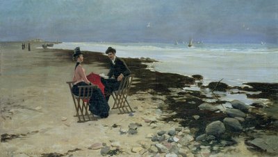 海边度假，1888年 作者 Jozef Wodzinski