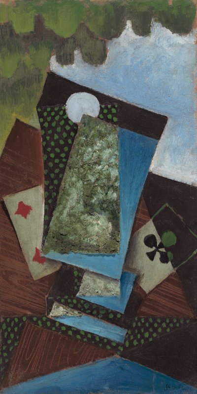 梅花A和方块4，1915年。 作者 胡安·格里斯