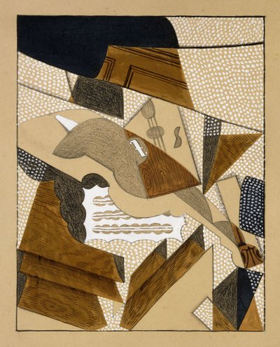 小提琴，约1915-1916年 作者 胡安·格里斯