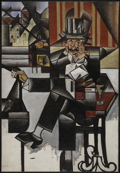 咖啡馆里的男人，1912年。 作者 Juan Gris