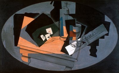 纸牌和虹吸，1916年。 作者 胡安·格里斯