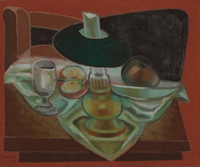 在灯下；在灯下，1925年 作者 胡安·格里斯