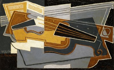 小提琴和单簧管，1921年 作者 胡安·格里斯