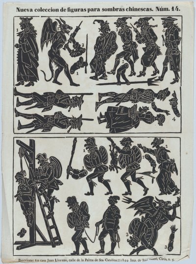 第14张中国皮影戏的图，1859年。 作者 胡安·洛伦斯