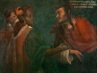 1715年，印第安人和沃尔夫人在半空中制作了自己的空中格里福 作者 胡安·罗德里格斯·华雷斯