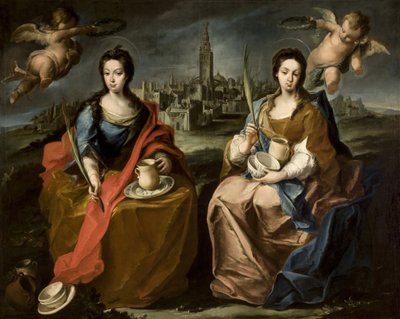 Juste et Rufine - Rococo : Saints Justa and Rufina par Espinal, Juan de (1714-1783) 作者 胡安·德·埃斯皮纳尔