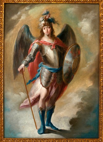 大天使圣米迦勒 - 胡安·德·埃斯皮纳尔 (Juan de Espinal, 1714-1783) 的绘画，布面油画，约。 1780 - 西班牙塞维利亚美术博物馆 作者 胡安·德·埃斯皮纳尔