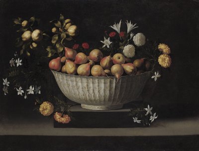 中国碗里的花朵和水果，约1645年 作者 Juan de Zurbaran