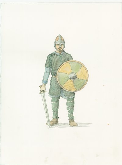一个撒克逊人(Saxon fyrdman)，约1066 2015。 作者 朱迪思·多比