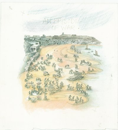 德国海军对北约克郡斯卡伯勒的轰击，1914年。 作者 朱迪思·多比