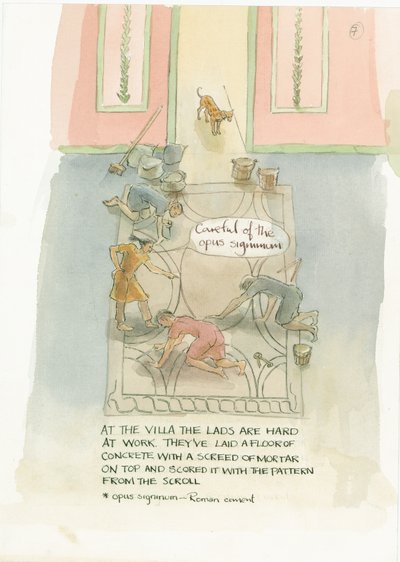 工匠大师和他的工人为朱莉娅的马赛克铺设地板，2003年。 作者 朱迪思·多比