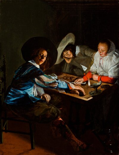 Tric-Trac游戏，c.1630 作者 朱迪思·莱斯特（Judith Leyster）