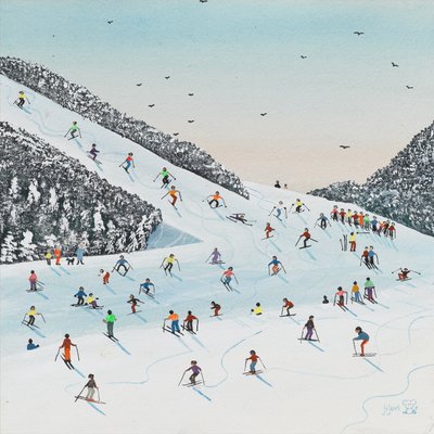 下坡跑（纸上水粉画） 作者 朱迪·乔尔