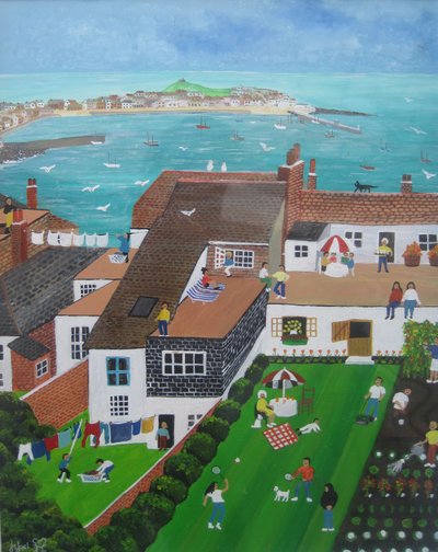 康沃尔，圣艾夫斯，2008 年（丙烯酸画板） 作者 朱迪·乔尔