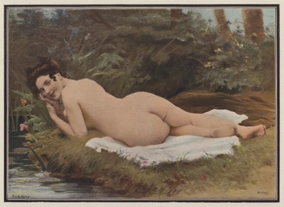 浴后的女人（彩色石版画） 作者 朱尔斯（后）斯卡尔伯特