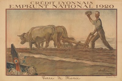 Cr?dit Lyonnais, Emprunt National 1920, Terre de France（里昂信贷，1920 年国家贷款，法兰西土地） 作者 朱尔斯·亚伯·费弗尔