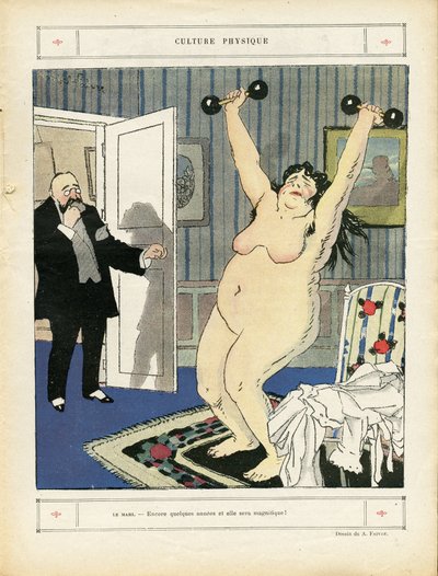 阿贝尔-费弗尔（1867-1945）的插图，载于《新闻报》，13年5月3日 - 体育文化 - 运动，奥贝特，裸体 - 妇女 作者 朱尔斯·亚伯·费弗尔